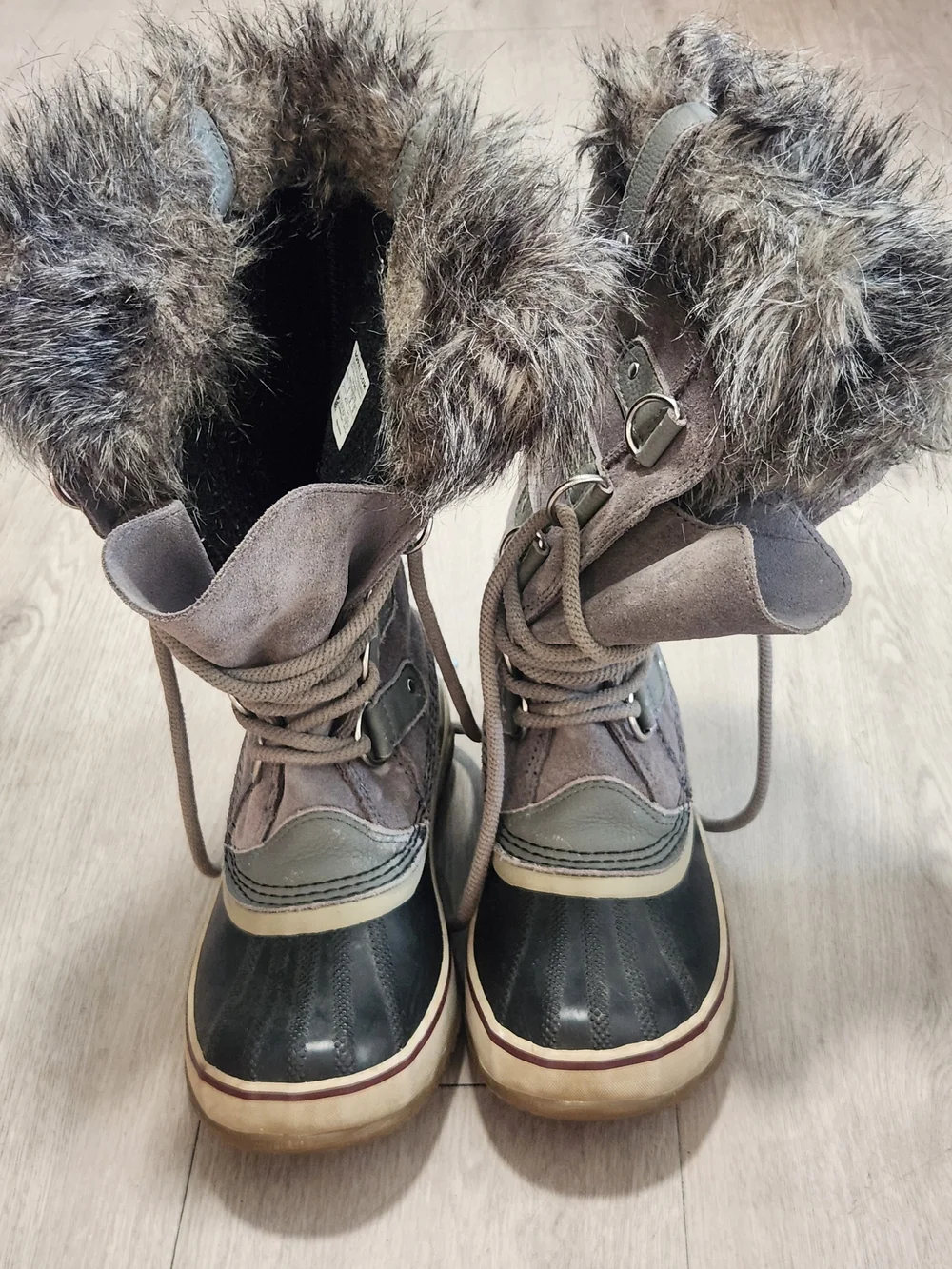 Sorel Joan of Arctic Grey Suede Waterproof Winter Snow Boots 7